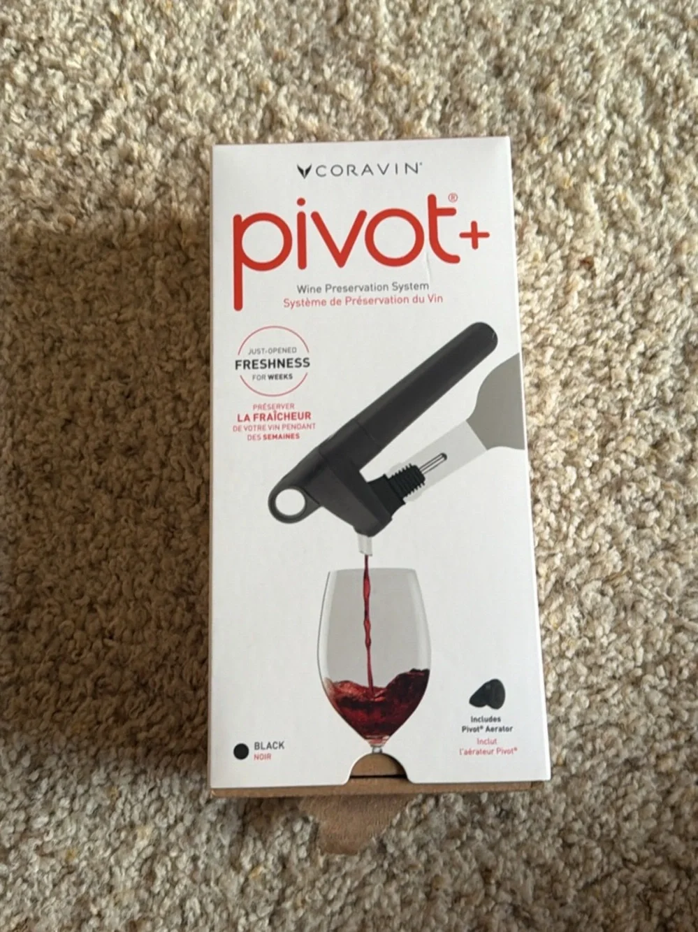 Coravin Pivot+ Wine Preservation System in Black